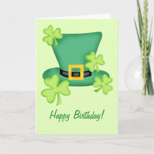 St. Patrick's Happy Birthday Shamrock Kaart