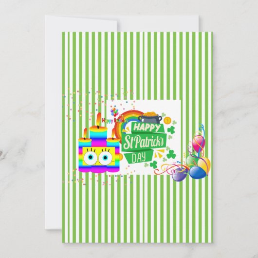 St. Patrick's Happy Birthday Uitnodiging (Voorkant)