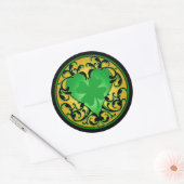St. Patrick's Heart Lucky Charm Ronde Sticker (Envelop)