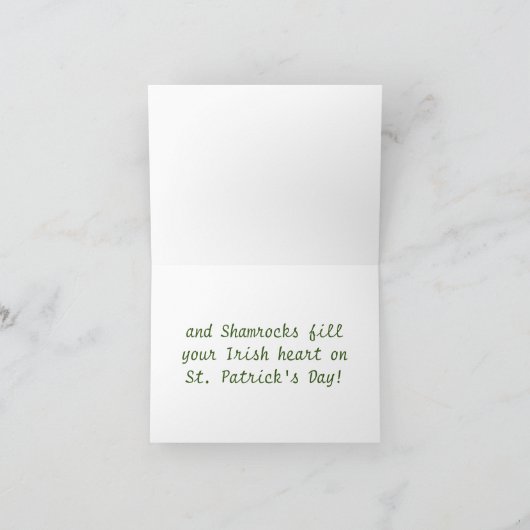 St. Patrick's Hedgehog Holiday Kaart (Binnen)