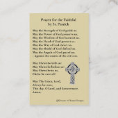 St. Patrick's Heilige Kaart met Iers gebed Visitekaartje (Achterkant)