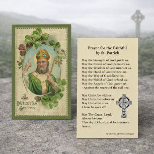 St. Patrick's Heilige Kaart met Iers gebed Visitekaartje
