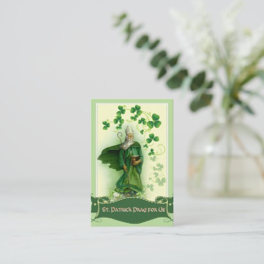 St. Patrick's Heilige Kaart met mooie gebeden Visitekaartje (Staand voorkant)