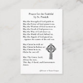 St. Patrick's Heilige Kaart met mooie gebeden Visitekaartje (Achterkant)