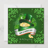 St. Patrick's Hoed en Pot met Goud Kerstkaart (Voorkant)