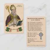 St. Patrick's Holy Kaart Catholic Prayer Visitekaartje (Voorkant / Achterkant)