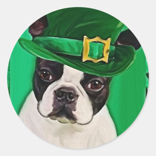 St Patrick's hond Ronde Sticker (Voorkant)