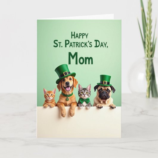 St Patricks Huisdieren Moeder Kaart (Voorkant)