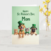 St Patricks Huisdieren Moeder Kaart (Gele Bloem)