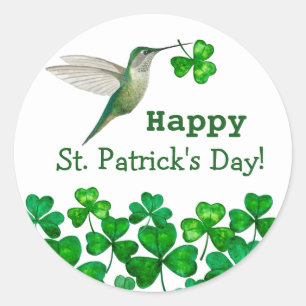 St. Patrick's Hummingbird Ronde Sticker