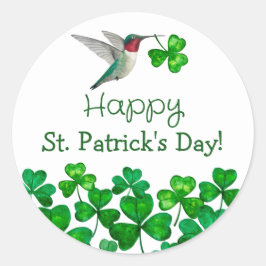 St. Patrick's Hummingbird Ronde Sticker