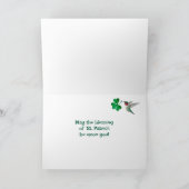 St. Patrick's Hummingbirds Feestdagen Kaart (Binnen)