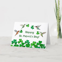 St. Patrick's Hummingbirds Feestdagen Kaart