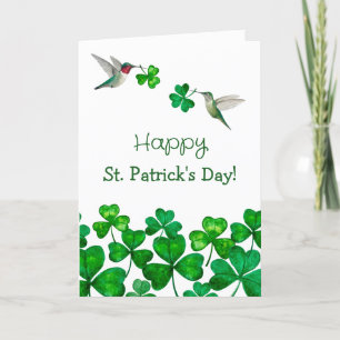 St. Patrick's Hummingbirds Feestdagen Kaart