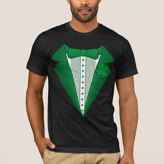 st patricks ierse leprechaun tuxedo tshirt (Voorkant)