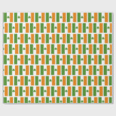St Patrick's Ierse vlag met Shamrock patroon Cadeaupapier (Vlak)