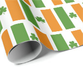 St Patrick's Ierse vlag met Shamrock patroon Cadeaupapier (Rol Hoek)