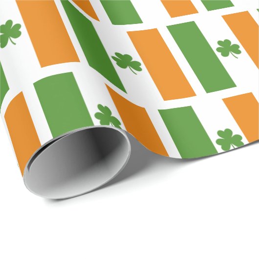 St Patrick's Ierse vlag met Shamrock patroon Cadeaupapier (Rol Hoek)