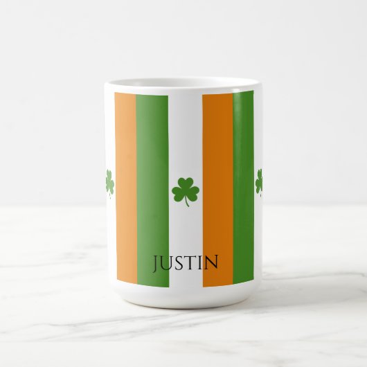 St Patrick's Ierse vlag met Shamrock | Patroon Koffiemok (Center)