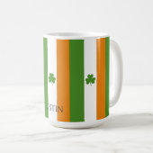 St Patrick's Ierse vlag met Shamrock | Patroon Koffiemok (Voorkant rechts)