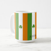 St Patrick's Ierse vlag met Shamrock | Patroon Koffiemok (Voorkant links)