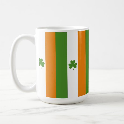 St Patrick's Ierse vlag met Shamrock | Patroon Koffiemok (Links)