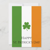 St Patrick's Ierse vlag met Shamrock | personalise Feestdagenkaart (Voorkant)