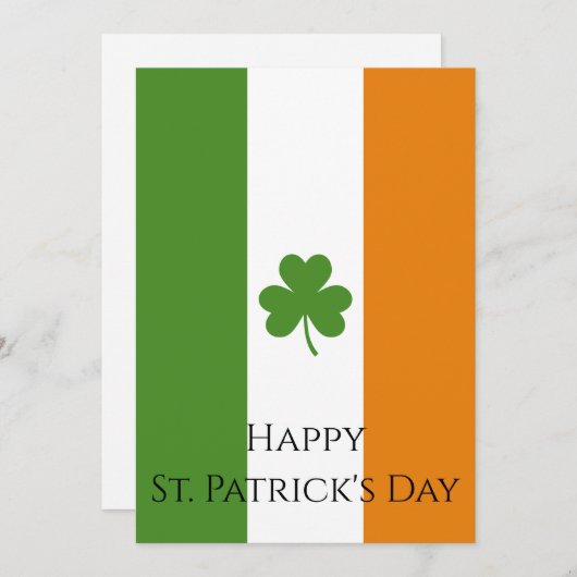 St Patrick's Ierse vlag met Shamrock | personalise Feestdagenkaart (Voorkant / Achterkant)