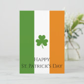 St Patrick's Ierse vlag met Shamrock | personalise Feestdagenkaart (Staand voorkant)