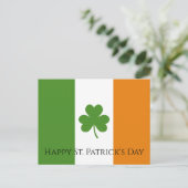 St Patrick's Ierse vlag met Shamrock | personalise Feestdagenkaart (Staand voorkant)