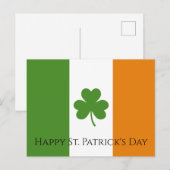 St Patrick's Ierse vlag met Shamrock | personalise Feestdagenkaart (Voorkant / Achterkant)