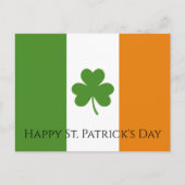St Patrick's Ierse vlag met Shamrock | personalise Feestdagenkaart (Voorkant)