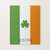 St Patrick's Ierse vlag met Shamrock | personalise Legpuzzel (Verticaal)