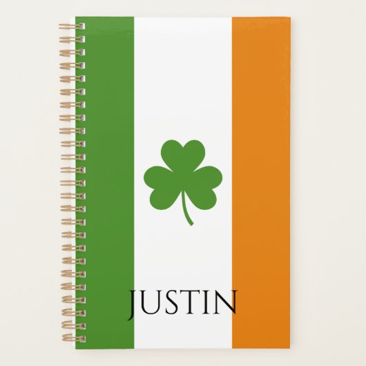St Patrick's Ierse vlag met Shamrock | personalise Planner (Voorkant)