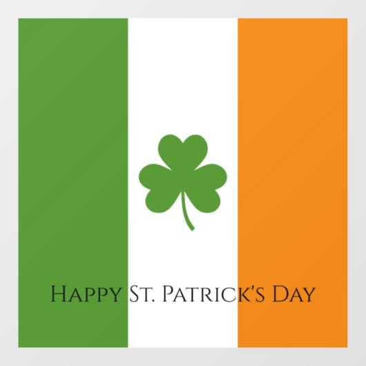 St Patrick's Ierse vlag met Shamrock | personalise Raamsticker (Vel)