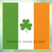 St Patrick's Ierse vlag met Shamrock | personalise Raamsticker (Vel 3)