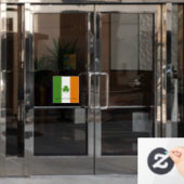 St Patrick's Ierse vlag met Shamrock | personalise Raamsticker (Kantoordeur)