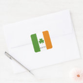 St Patrick's Ierse vlag met Shamrock | personalise Vierkante Sticker (Envelop)