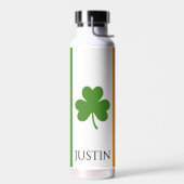St Patrick's Ierse vlag met Shamrock | personalise Waterfles (Links)