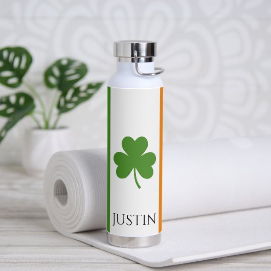St Patrick's Ierse vlag met Shamrock | personalise Waterfles (Yoga)