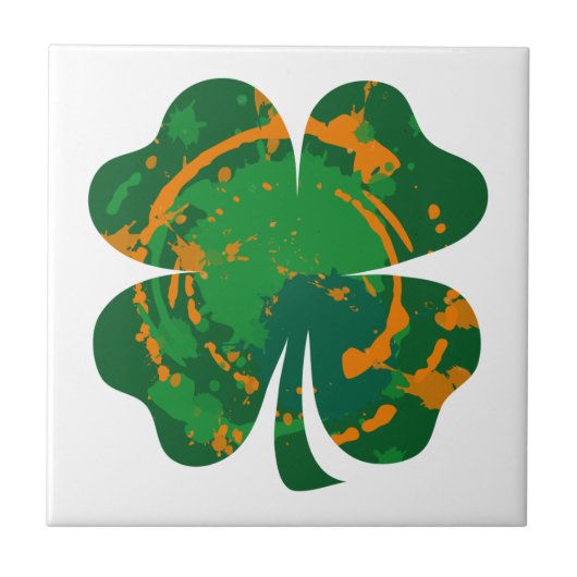 St Patrick's Ink Clover Tegeltje (Voorkant)