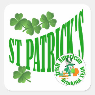 St patrick's Irish American Vierkante Sticker