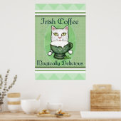 St. Patrick's Irish Coffee Cat Poster / Print (Keuken)