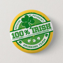 St. Patrick's Irish Drink Team grappige knop Ronde Button 5,7 Cm
