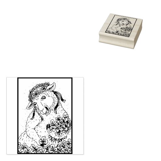 ST. PATRICK'S IRISH EWE EN SHAMROCKS RUBBER STEMP RUBBERSTEMPEL (Gestempeld)