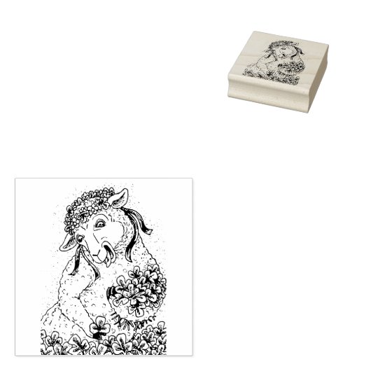 ST. PATRICK'S IRISH EWE EN SHAMROCKS RUBBER STEMP RUBBERSTEMPEL (Gestempeld)