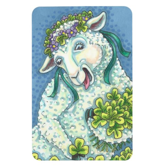 ST. PATRICK'S IRISH EWE & SHAMROCKS MAGNET MAGNEET (Verticaal)