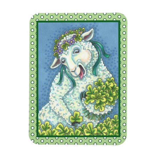 ST. PATRICK'S IRISH EWE & SHAMROCKS MAGNET MAGNEET (Verticaal)