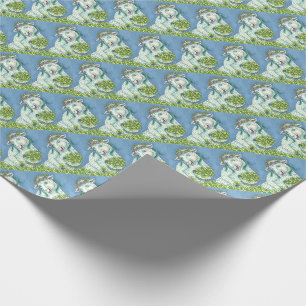 ST. PATRICK'S IRISH EWE & SHAMROCKS WRAPPING PAPER CADEAUPAPIER