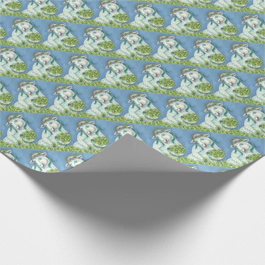 ST. PATRICK'S IRISH EWE & SHAMROCKS WRAPPING PAPER CADEAUPAPIER (Hoek)